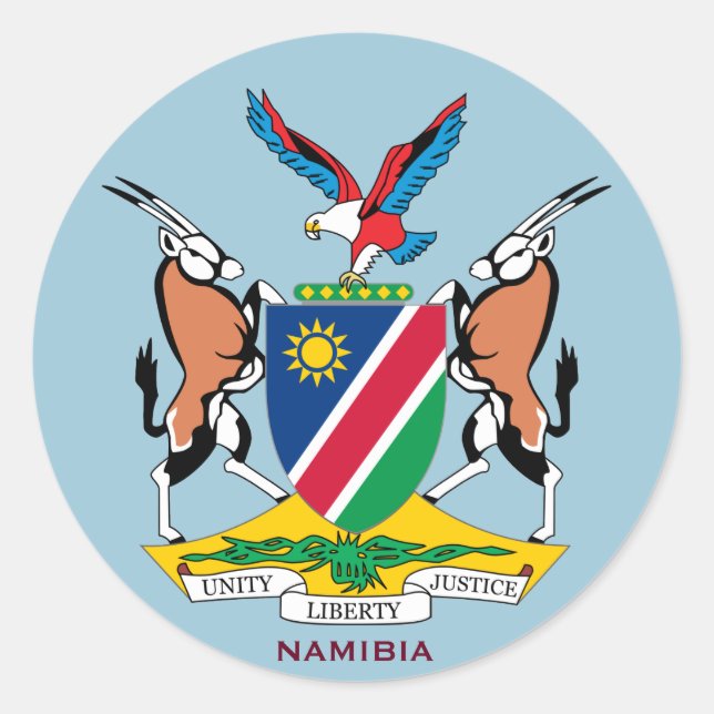 Namibia Wappen Round Sticker (Vorderseite)
