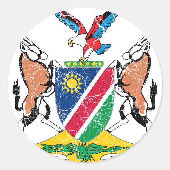 Namibia-Wappen Runder Aufkleber (Vorderseite)