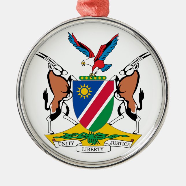 Namibia-Wappen Silbernes Ornament (Vorne)