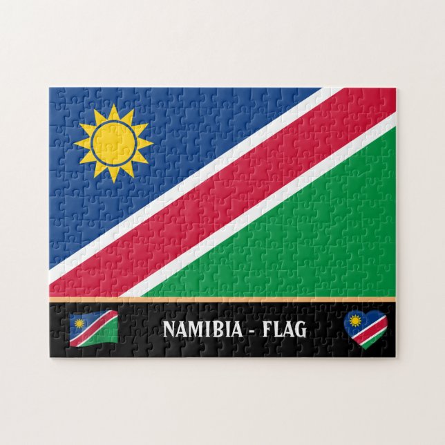 Namibische Flagge & Namibia, Land / Namibia Puzzle (Horizontal)