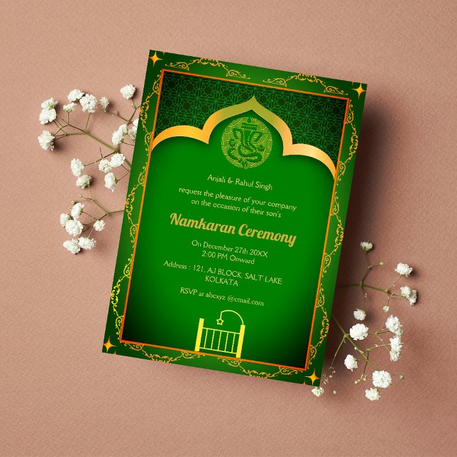 Namkaran Namemony Golden Elements Einladung (Von Creator hochgeladen)