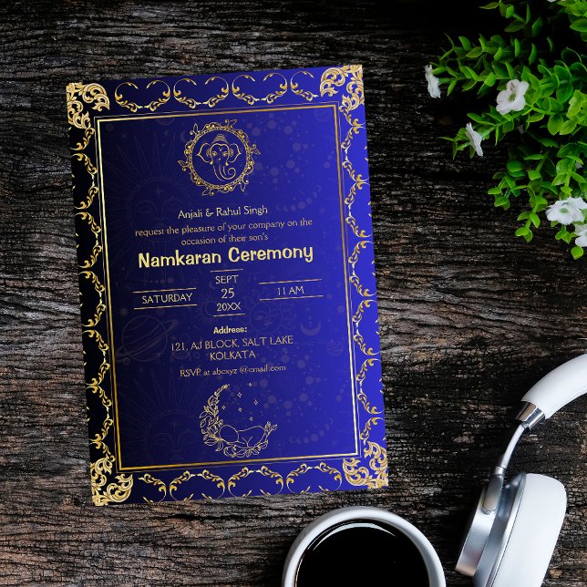 Namkaran Namemony Golden Elements Einladung (Von Creator hochgeladen)