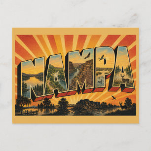 Nampa Idaho Lake River Canyon Grünzug Kunst Postkarte
