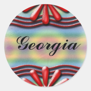 Namplate Red Runder Aufkleber