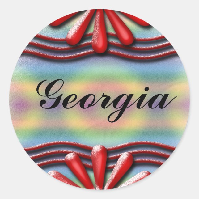 Namplate Red Runder Aufkleber (Vorderseite)