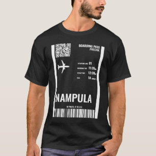 Nampula Mosambik Boarding Pass Airline Ticket Tr T-Shirt