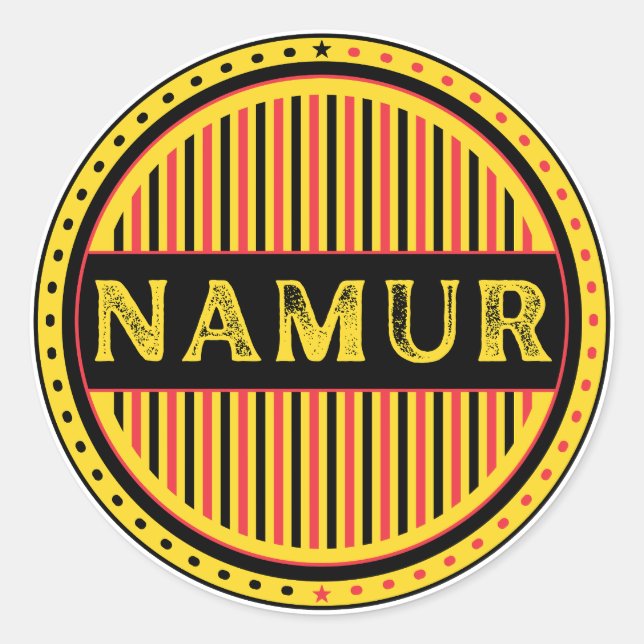 Namur City Pride Emblem – Belgian Identity Runder Aufkleber (Vorderseite)