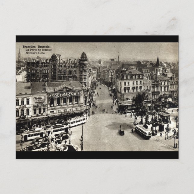 Namur's Gate Brüssel Belgien Vintag 1932 Postkarte (Vorderseite)