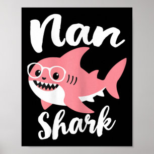 Nan Shark Mother's Day Oma Funny Poster