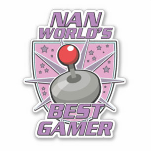 Nan World's best Gamer Retro-Logo Aufkleber