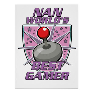 Nan World's best Gamer Retro-Logo Poster
