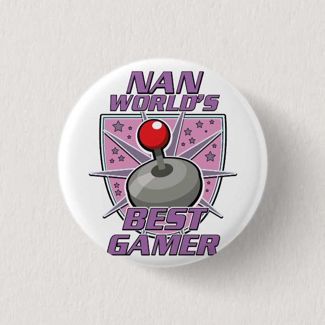 Nan World's bestes Gamer-Retro-Logo Button (Vorderseite)