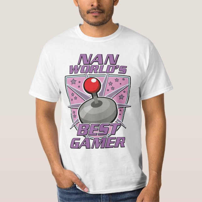 Nan World's bestes Gamer-Retro-Logo T-Shirt (Vorderseite)