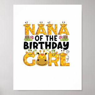 Nana 1. Geburtstag Girl Giraffe Thema Party Zoo Sa Poster