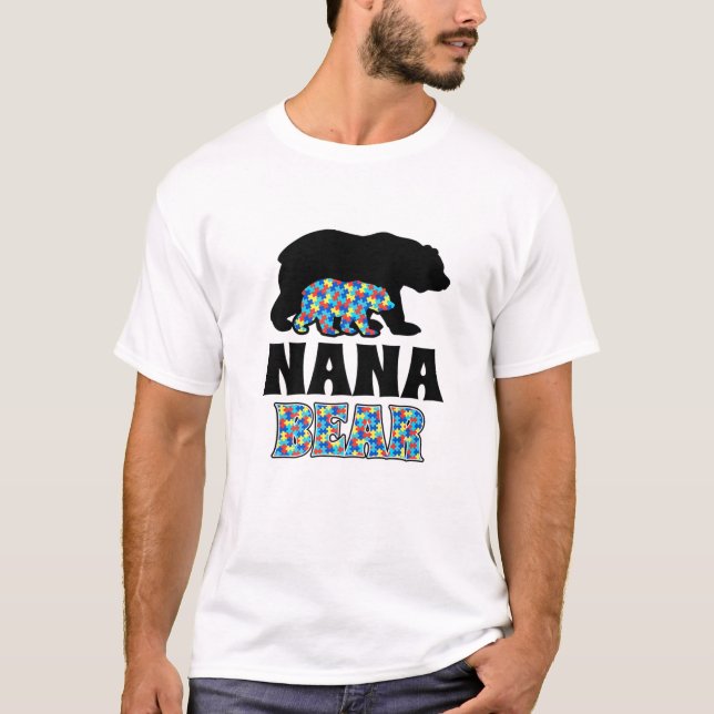 Nana Bear Autismus Bewusstsein T-Shirt (Vorderseite)