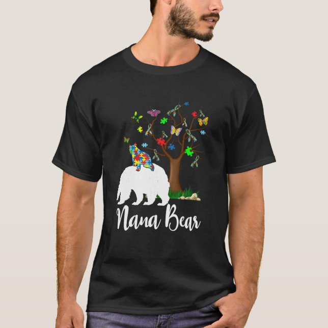 Nana Bear Autismus Sensibilisierung Liebe Unterstü T-Shirt (Vorderseite)