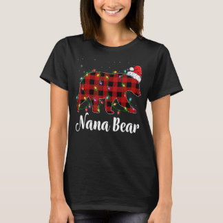 Nana Bear Buffalo Red Kariert Matching Family Chri T-Shirt