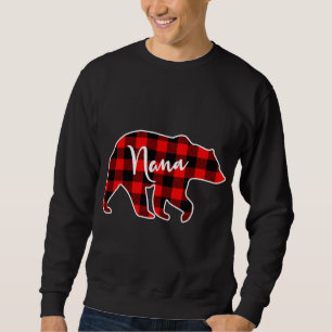 Nana Bear Red Kariert Matching Family Weihnachten Sweatshirt