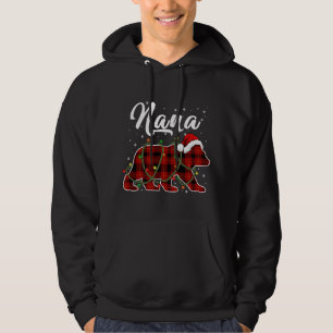 Nana Bear Xmas Red Kariert Matching Family Weihnac Hoodie