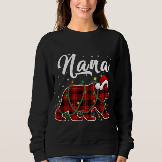 Nana Bear Xmas Red Kariert Matching Family Weihnac Sweatshirt