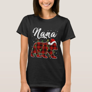 Nana Bear Xmas Red Kariert Matching Family Weihnac T-Shirt