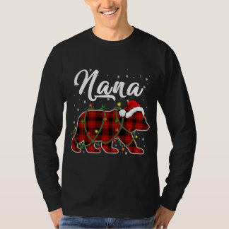 Nana Bear Xmas Red Kariert Matching Family Weihnac T-Shirt