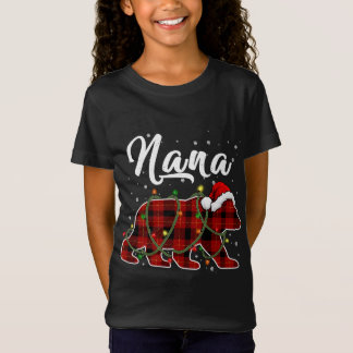 Nana Bear Xmas Red Kariert Matching Family Weihnac T-Shirt