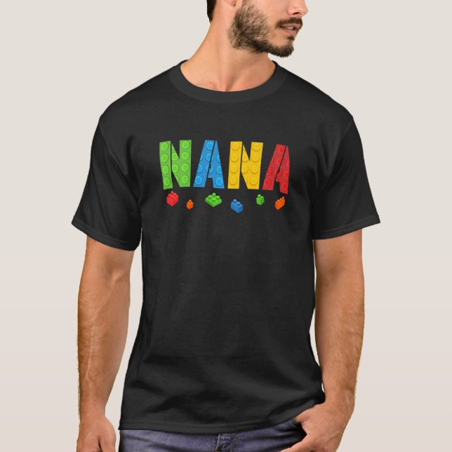 Nana Blocks Master Builder Brick Builder Geburtsta T-Shirt (Vorderseite)