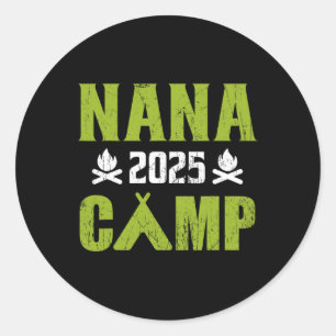 Nana Camp 2025 Familienurlaub Sommerferien Camping Runder Aufkleber