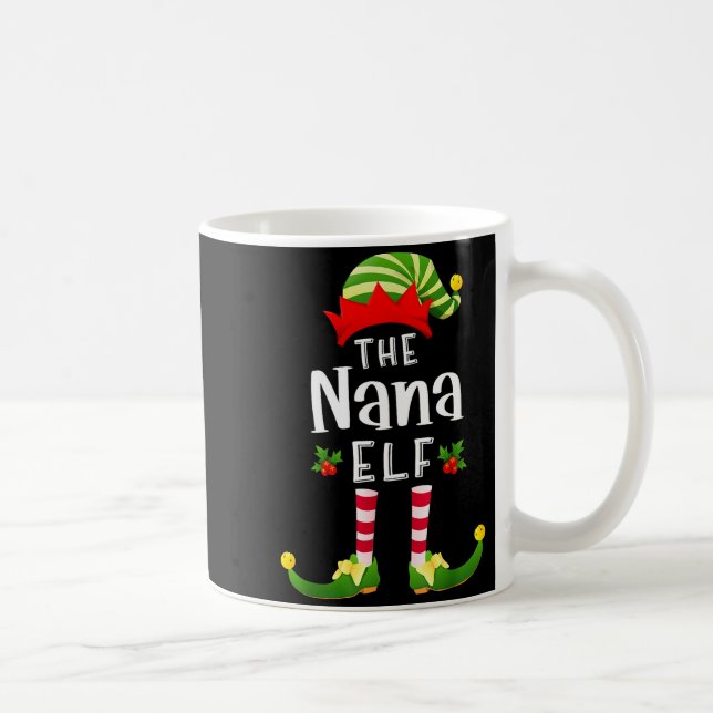 Nana Christmas Elf Matching Pajama X-mas Party  Kaffeetasse (Rechts)