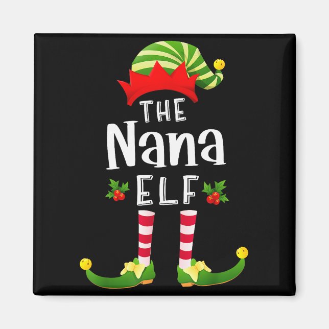 Nana Christmas Elf Matching Pajama X-mas Party  Magnet (Vorne)