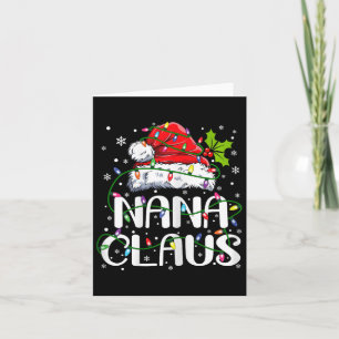 Nana Claus Christmas Lights Pajama Familie Matchin Karte