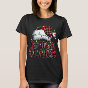 Nana Claus Christmas Lights Pajama Familie Matchin T-Shirt