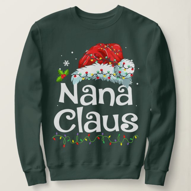 Nana Claus Christmas Pajama Familie Matching Xmas Sweatshirt (Design vorne)