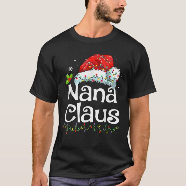 Nana Claus Christmas Pajama Familie Matching Xmas  T-Shirt (Vorderseite)