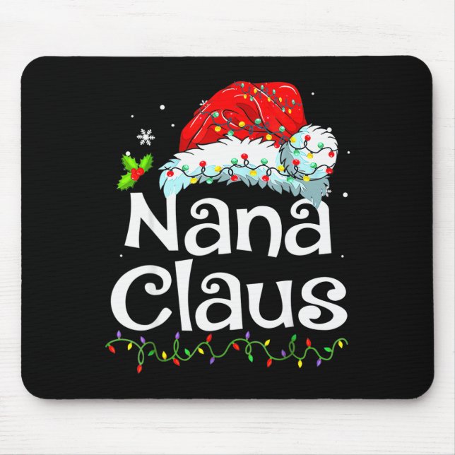 Nana Claus Christmas Pajama Family Matching Xmas L Mousepad (Vorne)