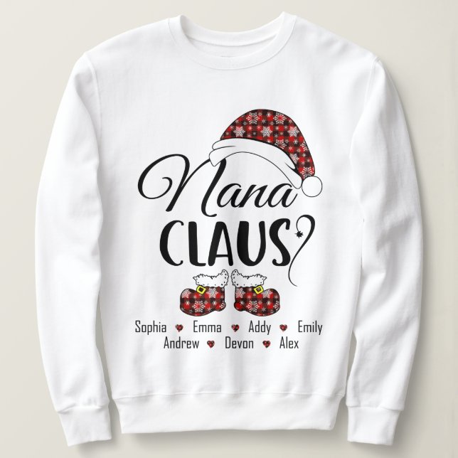 Nana Claus Geschenk zu Weihnachten Sweatshirt (Design vorne)