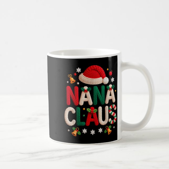 Nana Claus Knitted Design Grandma Pajama Family Ma Kaffeetasse (Rechts)