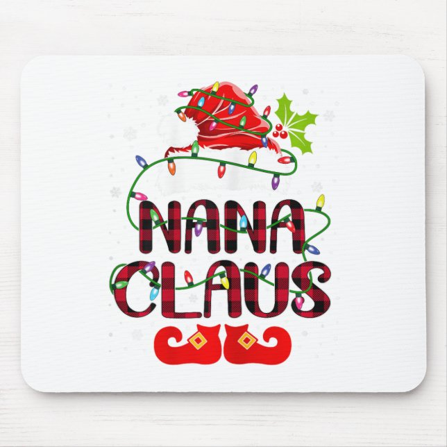 Nana Claus Merry Christmas Buffalo Karierte Weihna Mousepad (Vorne)