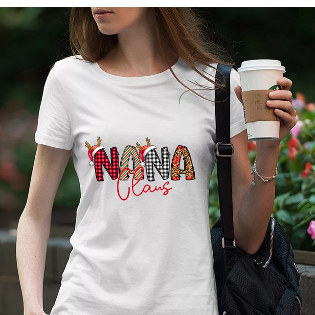 Nana Claus Retro-Weihnachtsdesign-T-Shirt T-Shirt (Von Creator hochgeladen)
