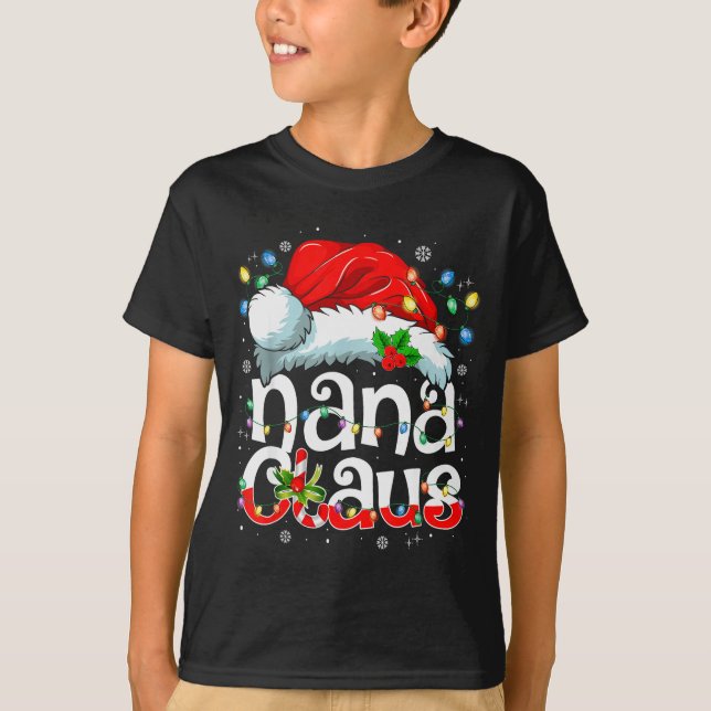 Nana Claus Shirt Christmas Lights Pajama Family Ma (Vorderseite)