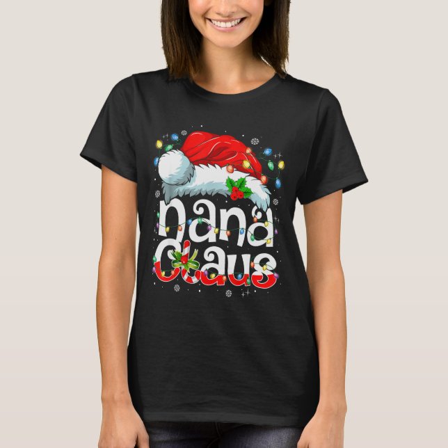 Nana Claus Shirt Christmas Lights Pajama Family Ma (Vorderseite)