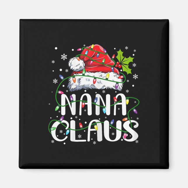 Nana Claus Weihnachts-Weihnachtsmannmütze Matching Magnet (Vorne)