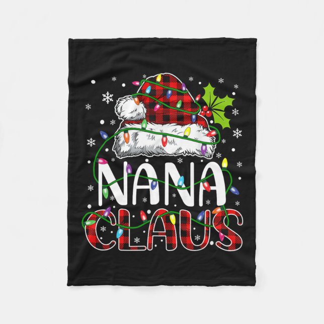 Nana Claus WeihnachtsLICHT Matching Family Xmas P Fleecedecke (Vorderseite)