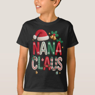 Nana Claus Weihnachtsmann Oma Familie passende Wei T-Shirt