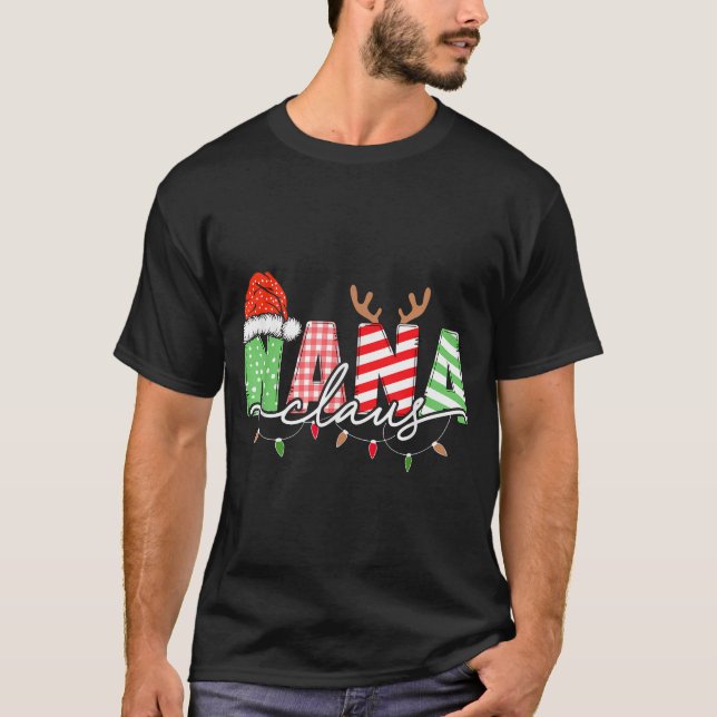Nana Claus Xmas Weihnachtslächter Pajama Familie T-Shirt (Vorderseite)