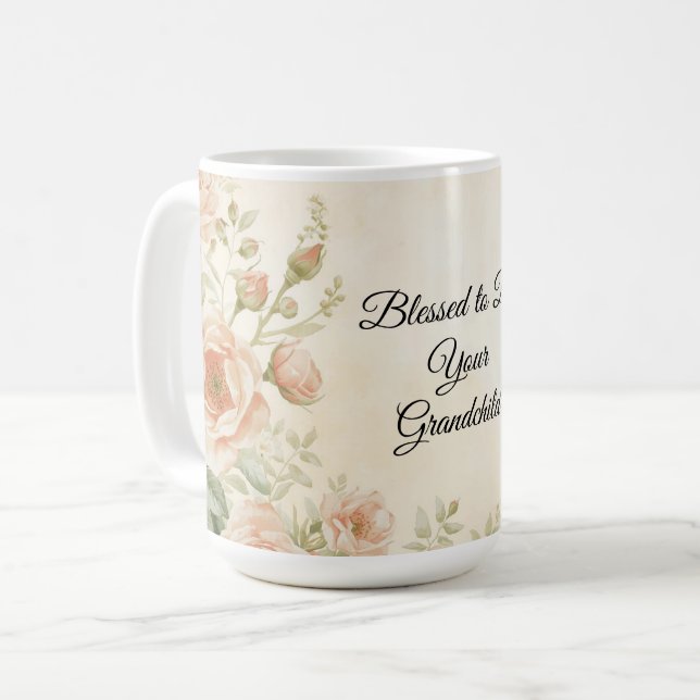 Nana Coffee Floral Oma Muttertag Kaffeetasse (Vorderseite Links)