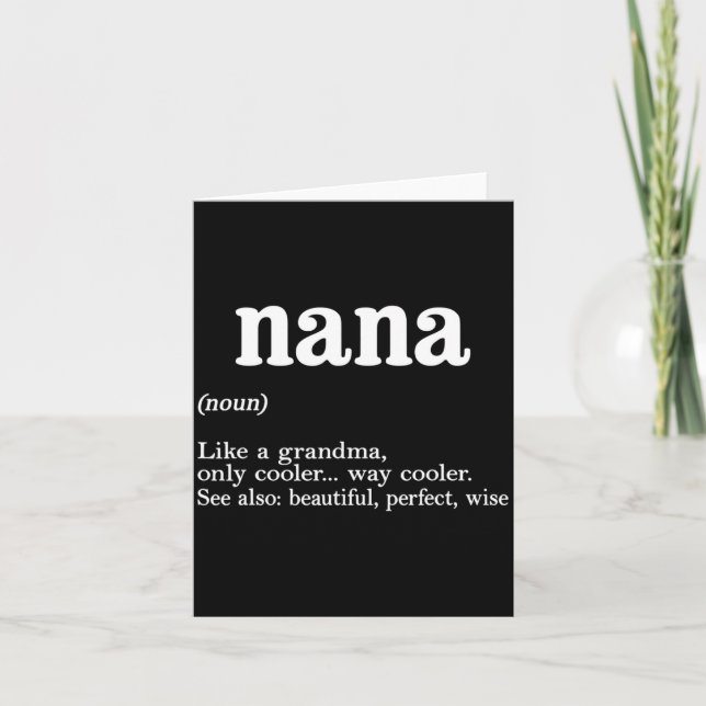 Nana Definition Funny Mom Mothers Day  Karte (Vorderseite)