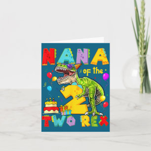 Nana der zwei Rex 2. Geburtstagsjunge Dinosaurier Karte