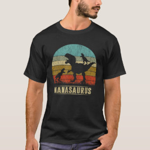 Nana Dinosaur Nanasaurus 2 Zwei Kinder Matching Fa T-Shirt